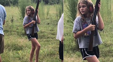 Sobrinha de Britney Spears, Maddie gerou debate na web ao aparecer segurando uma arma de fogo em foto postada pelo padrasto - Foto: Reprodução/ Instagram