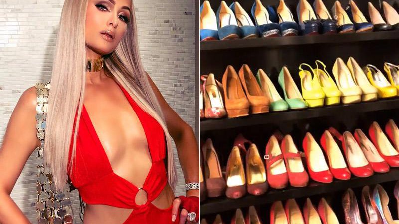 Paris Hilton mostrou closet de sapatos na web - Foto: Reprodução/ Instagram