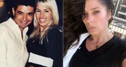 David Brazil e Adriane Galisteu em meados da década de 90, e a atriz e apresentadora em foto atual - Foto: Reprodução/ Instagram
