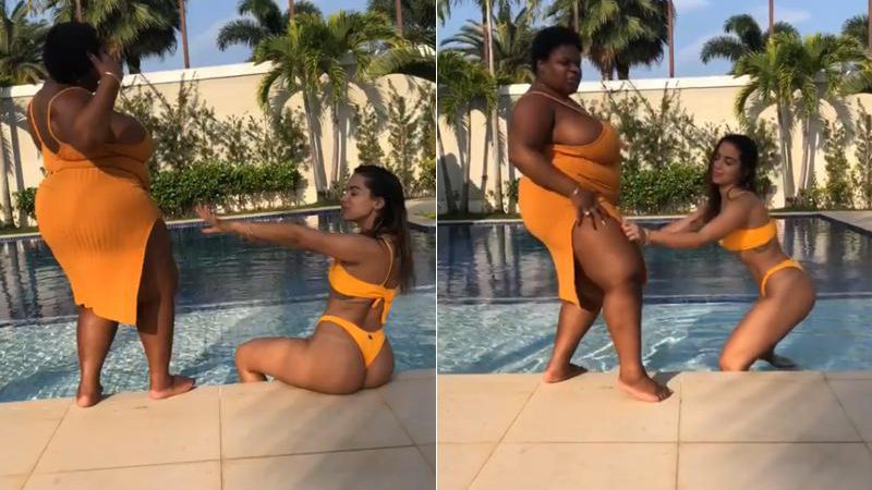 Anitta e Jojo curtiram piscina com looks semelhantes - Foto: Reprodução/ Instagram