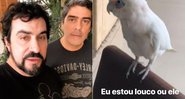Padre Fábio de Melo visitou Xuxa e Junno nesta sexta-feira (14/09) e brincou com o pássaro da apresentadora - Foto: Reprodução/ Instagram