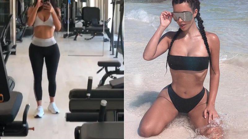 Kim Kardashian contou que malha por 20 minutos para manter a forma - Foto: Reprodução/ Instagram