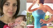 Renata Del Bianco a a recém-nascida Aurora, e um mês e meio após o parto - Foto: Reprodução/ Instagram