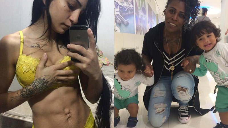 Thalyta Santos exibiu corpo pós-parto na web; ao ado, Pepê com os filhos, João Gael e Enzo Fabiano, de 1 ano e nove meses - Foto: Reprodução/ Instagram