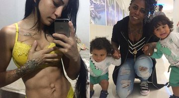 Thalyta Santos exibiu corpo pós-parto na web; ao ado, Pepê com os filhos, João Gael e Enzo Fabiano, de 1 ano e nove meses - Foto: Reprodução/ Instagram