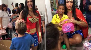 Gracyanne Barbosa se vestiu de Mulher Maravilha em festa para crianças órfãs em Guarulhos - Foto: Reprodução/ Instagram