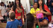 Gracyanne Barbosa se vestiu de Mulher Maravilha em festa para crianças órfãs em Guarulhos - Foto: Reprodução/ Instagram