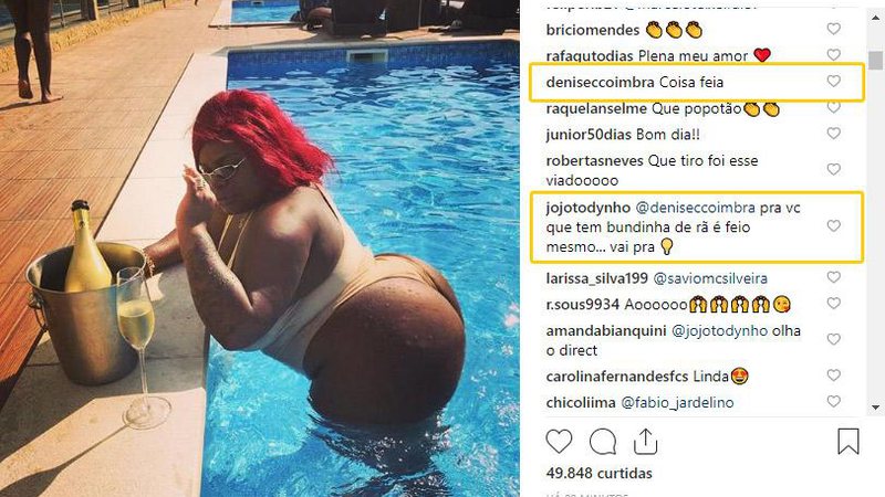 Jojo Todynho respondeu seguidora que a chamou de feia - Foto: Reprodução/ Instagram