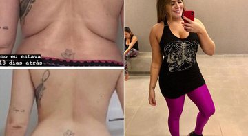Paulinha Leitte mostrou antes e depois e contou que engorda primeiro nas costas - Foto: Reprodução/ Instagram