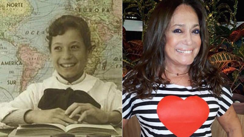 Susana Vieira aos 12 anos, na época da escola, e em foto atual - Foto: Reprodução/ Instagram