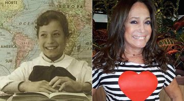 Susana Vieira aos 12 anos, na época da escola, e em foto atual - Foto: Reprodução/ Instagram