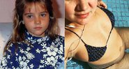 Tatyane Goulart na novela Felicidade (1991), e em foto atual, grávida pela primeira vez - Foto: Bazílio Calzans/ TV Globo e Reprodução/ Instagram