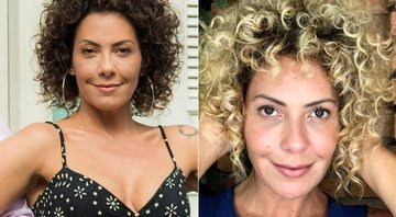 Fabíula Nascimento como Cacau, sua personagem em Segundo Sol, e com o novo visual - Foto: TV Globo/ Raquel Cunha e Reprodução/ Instagram