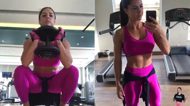 Graciele Lacerda diz ter agachado mais de mil vezes em treino de perna - Foto: Reprodução/ Instagram