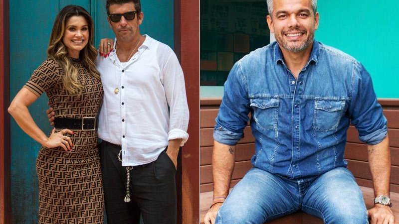 Otaviano Costa elogiou a química entre a mulher, Flávia Alessandra, e o ator Milhem Cortaz - Foto: TV Globo e Reprodução/ Instagram