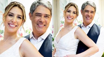 Natasha Dantas e Willian Bonner aparecem sorridentes em foto inédita do segundo casamento - Foto: Reprodução/ Instagram