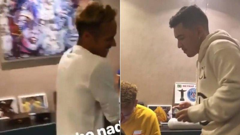 Neymar retirou o quadro dele e de Bruna Marquezine que tinha pendurado na parede - Foto: Reprodução/ Instagram