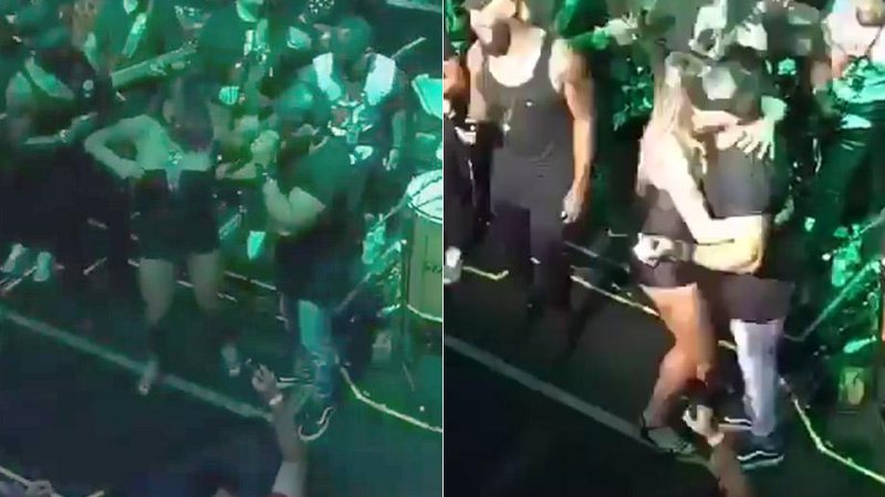 Aline Uva dançou com Rodrigo Féla e deu beijo no pescoço de Belo - Foto: Reprodução/ Instagram