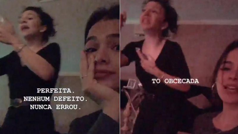 Bruna Marquezine canto com Priscilla Alcântara e ficou impressionada com o talento da cantora - Foto: Reprodução/ Instagram