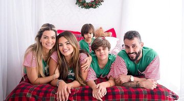 Kelly Key com o marido, Mico Freitas, e os três filhos, Suzanna, Jaime Vitor e o caçula Artur - Foto: Reprodução/ Instagram