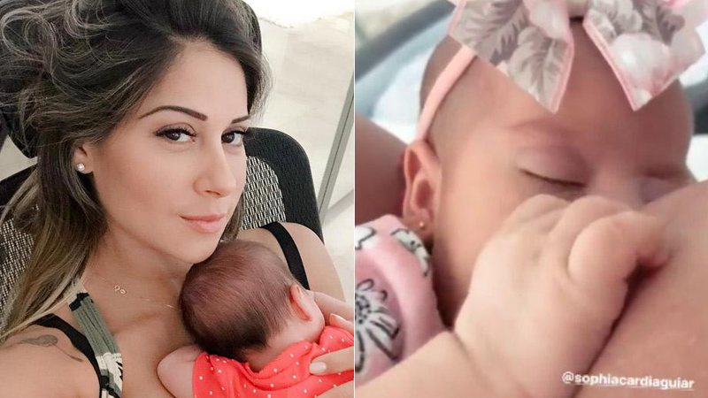 Mayra Cardi mostrou parte do rostinho da filha Sophia durante amamentação - Foto: Reprodução/ Instagram