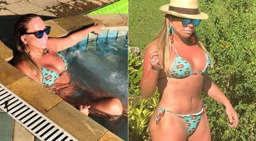 Christina Rocha exibiu boa forma aos 61 anos ao se refrescar na piscina - Foto: Reprodução/ Instagram