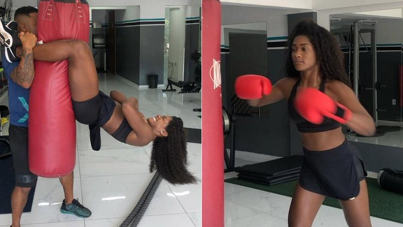 Erika Januza treinou boxe e fez abdominal impossível no saco de areia - Foto: Reprodução/ Instagram