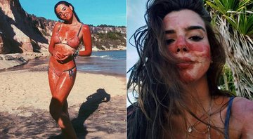 Giovanna Lancellotti visitou a praia do Satu, na Bahia, e tomou banho de lama - Foto: Reprodução/ Instagram
