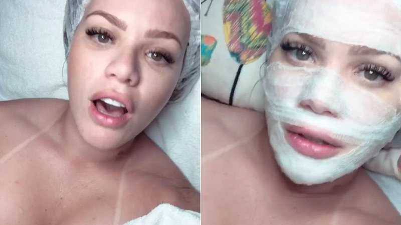 Paulinha Leite mostrou procedimento de beleza no rosto e brincou com visual múmia - Foto: Reprodução/ Instagram