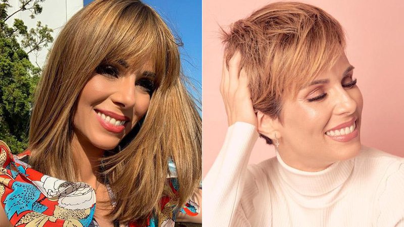 Ana Furtado antes e depois de adotar o cabelo curto - Foto: Reprodução/ Instagram