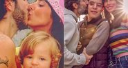 Marcos Mion com a mulher, Suzana Gullo, e o filho, Romeo, em dois momentos - Foto: Reprodução/ Instagram