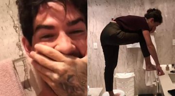 Pato mostrou Rebeca Abravanel apavorada com uma barata que apareceu no banheiro - Foto: Reprodução/ Instagram