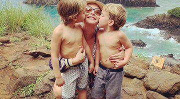Regiane Alves em Fernando de Noronha com os filhos - Foto: Reprodução/Instagram
