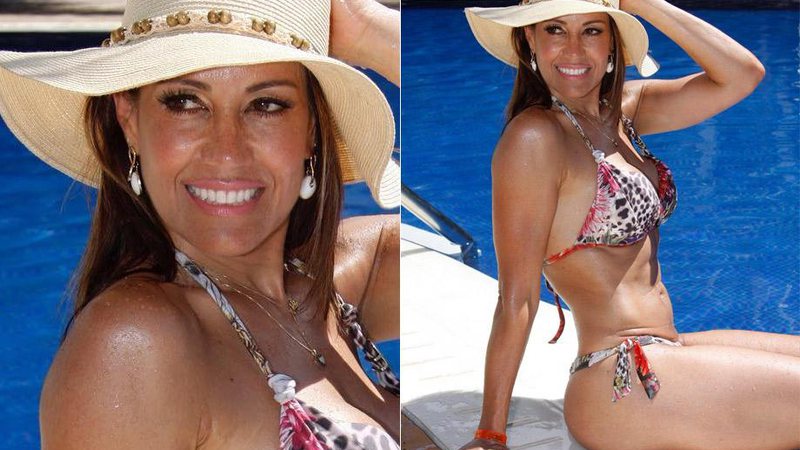 Solange Frazão exibiu corpo irretocável em foto de biquíni à beira da piscina - Foto: Reprodução/ Instagram