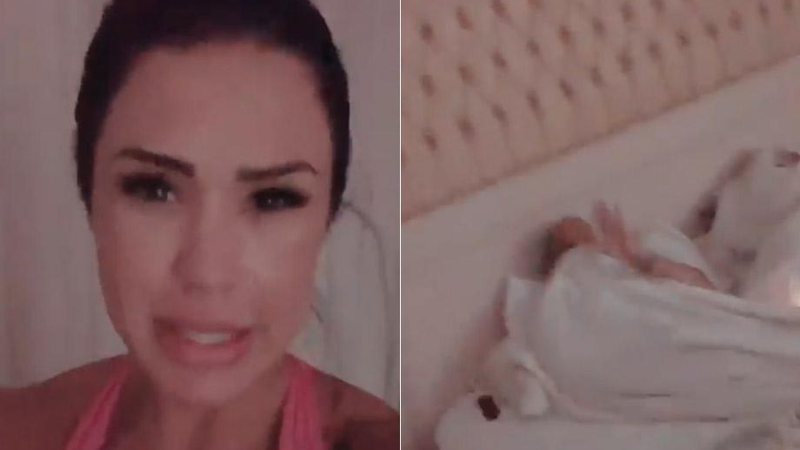 Gracyanne mostrou Belo na cama e reclamou em vídeo - Foto: Reprodução/ Instagram