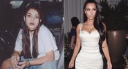 Kim Kardashian na adolescência e em foto atual - Foto: Reprodução/ Instagram