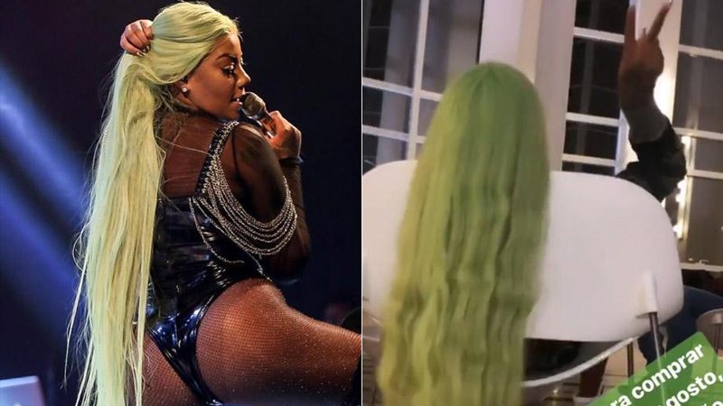 Ludmilla caprichou no alongamento e mostrou cabelão verde na web - Foto: Reprodução/ Instagram