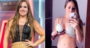 Patrícia Leitte antes e depois de emagrecer e dos procedimentos estéticos - Foto: Paulo Belote/ TV Globo e Reprodução/ Instagram