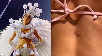 Thaila Ayala exibiu machucado causado pela fantasia que usou no desfile da Grande Rio - Foto: Reprodução/ Instagram