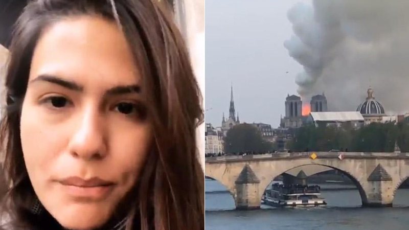 Antonia Morais registrou incêndio que tomou conta da Catedral de Notre-Dame - Foto: Reprodução/ Instagram