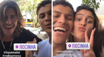 Ex-BBBs Hana, Rodrigo e Alberto Mezzetti visitam a Rocinha a convite de Danrley - Foto: Reprodução/Instagram