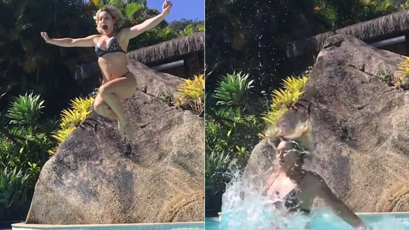 Flavia Alessandra mostrou salto na piscina em câmera lenta - Foto: Reprodução/ Instagram