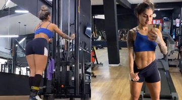 Vanessa Mesquita mostrou treino de perna e chamou a atenção ao exibir o abdome musculoso - Foto: Reprodução/ Instagram