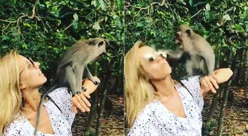 Cris Dias levou tapa de macaco durante visita a santuário em Bali - Foto: Reprodução/ Instagram