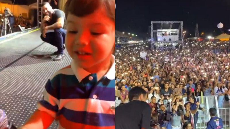 Gabriel subiu ao palco e interagiu com a plateia - Foto: Reprodução/ Instagram