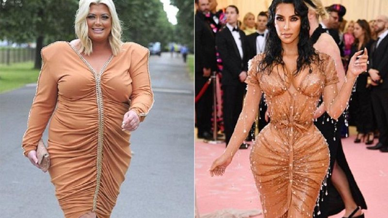Gemma Collins em 2017 e Kim Kardashian em 2019: terá sido plágio? - Foto: Reprodução/instagram