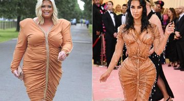 Gemma Collins em 2017 e Kim Kardashian em 2019: terá sido plágio? - Foto: Reprodução/instagram