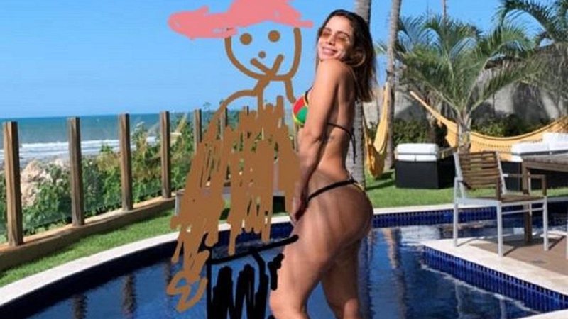 Sentindo falta do namorado, Anitta “desenha” Pedro Scooby em foto - Foto: Reprodução/Instagram