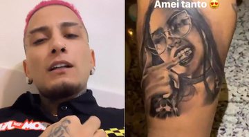 Dynho Alves tatuou o rosto de MC Mirella e mostrou no Dia dos Namorados - Foto: Reprodução/ Instagram