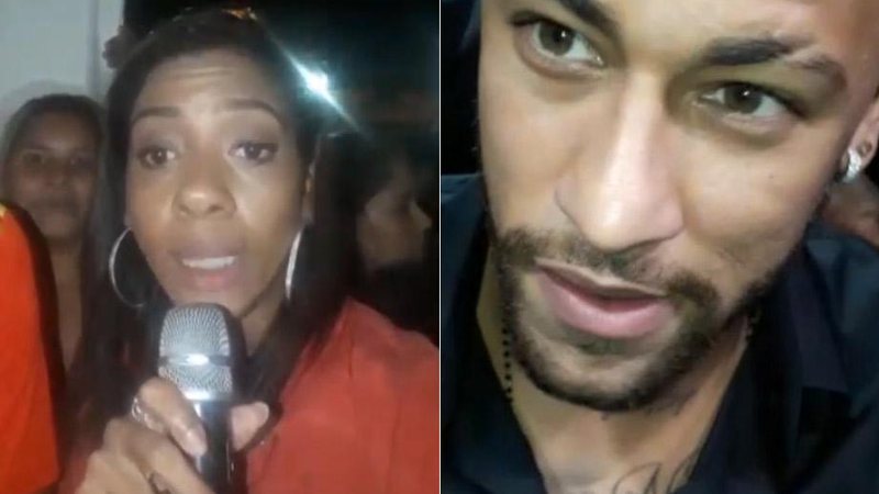 Edlaine Alcântara conseguiu chamar a atenção de Neymar usando um microfone de karaokê - Foto: Reprodução/ Instagram